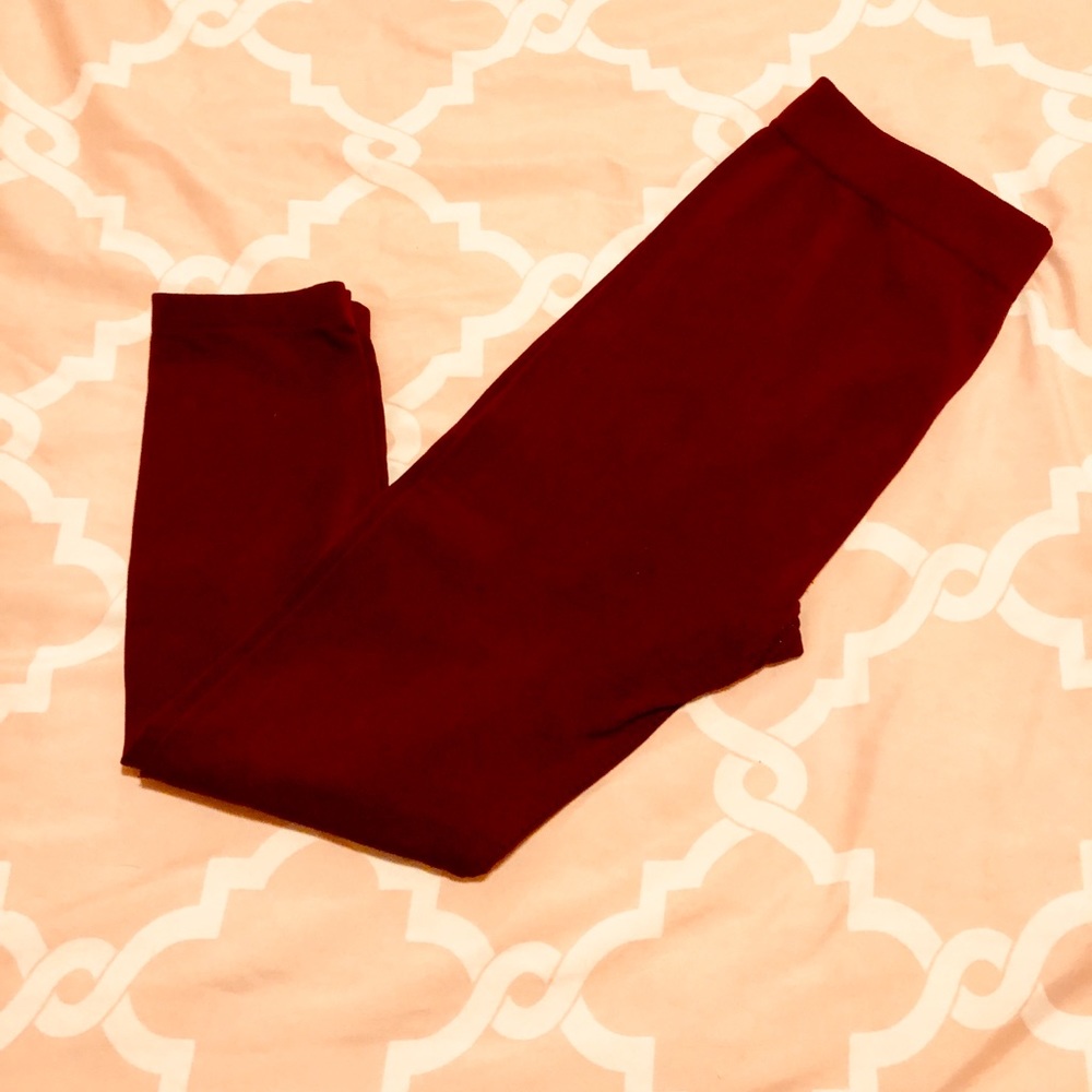 Burgundy leggings